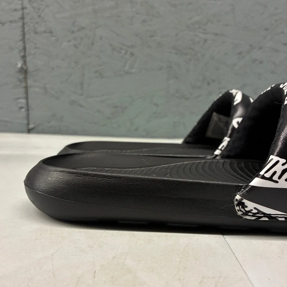 Nike Victori One Slides All Over Print Mens 8 Black White Sandals CN9678-006